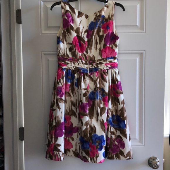 Eliza J floral lined pleated fit and flare dress - Picture 2 of 4